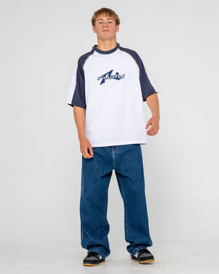 Man wearing Fade-r Short Sleeve Tee in White