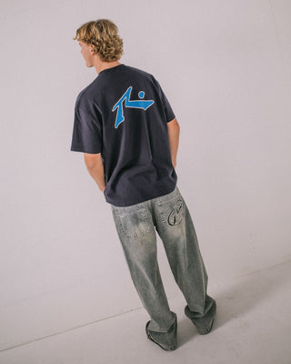 Man wearing Competition 2.0 Short Sleeve Tee in Navy Blue