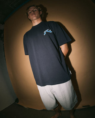 Man wearing Competition 2.0 Short Sleeve Tee in Navy Blue