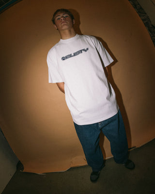 Man wearing Flip Daddy 2.0 Short Sleeve Tee in White