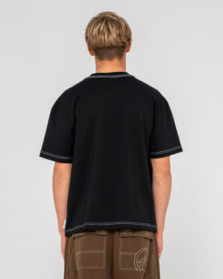 Man wearing Graf-r Short Sleeve Tee in Black