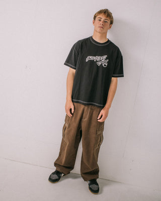 Man wearing Graf-r Short Sleeve Tee in Black