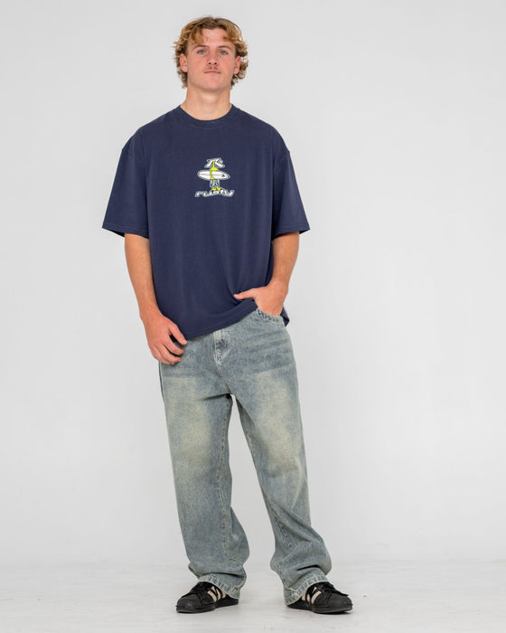 man-wearing-dr-dot-short-sleeve-tee-in-dark-blue