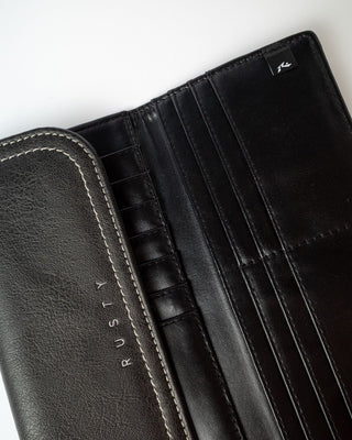 Womens Mallory Flap Wallet in Black