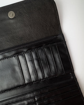 Womens Mallory Flap Wallet in Black