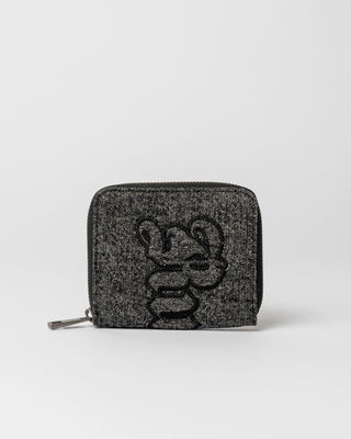 Womens Roxanne Denim Compact Wallet in Washed Black