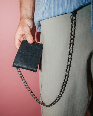 Mens District Chain Wallet in Black