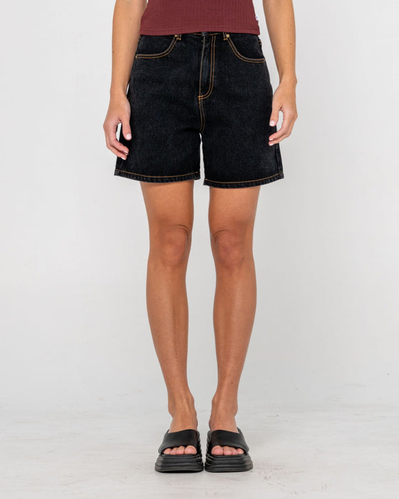 woman-wearing-cyprus-high-denim-short-in-black-out