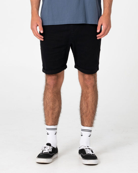 man-wearing-hooked-on-18-elastic-short-in-black