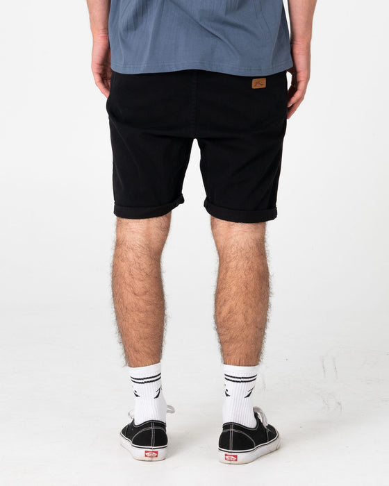 man-wearing-hooked-on-18-elastic-short-in-black