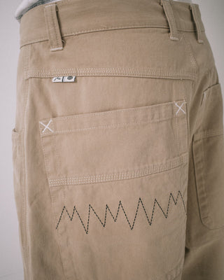 Man wearing Step-stone Baggy Short in Abbey Stone