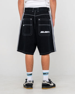 Man wearing Flip Daddy Taped Baggy Short in Black