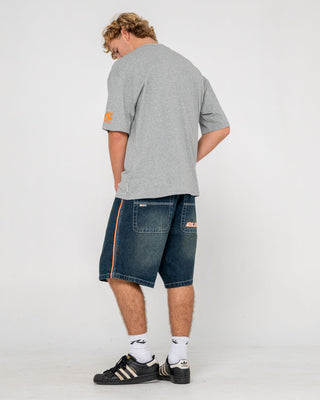 Man wearing Flip Daddy 2.0 Jort - Dark N Dirty in Dark N Dirty