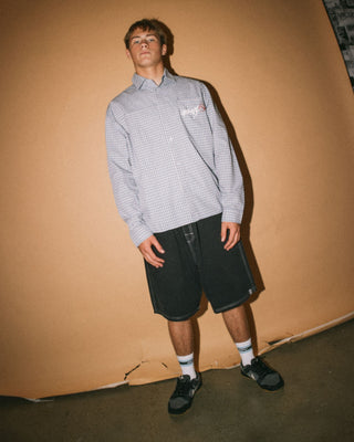 Man wearing Flip Daddy Elastic Baggy Short in Black