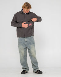 Button Thru Graphic Over Shirt