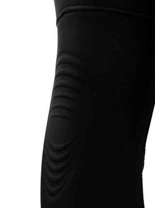 man wearing  wearing A Series Ecoprene 3/2 Chest Zip Long Sleeve Steamer Wetsuit in Black