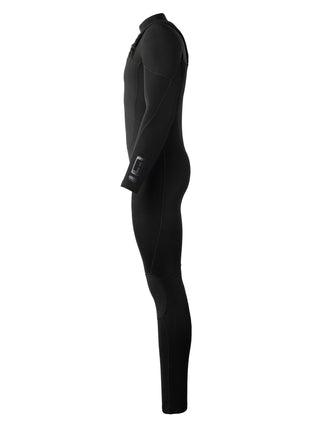 boy wearing A Series Ecoprene 3/2 Chest Zip Long Sleeve Steamer Wetsuit Youth in Black