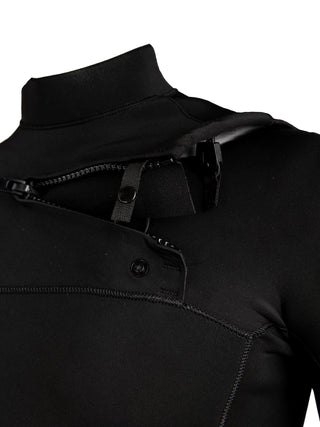 man wearing  wearing A Series Ecoprene 2 Chest Zip Short Sleeve Wetsuit in Black