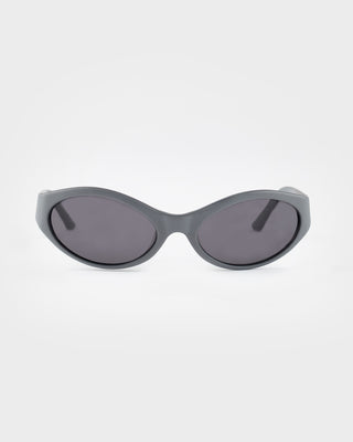 Man and woman wearing UFO Sunglasses in Matte Silver