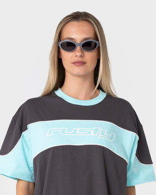 Man and woman wearing UFO Sunglasses in Matte Silver