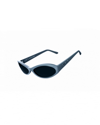 Man and woman wearing UFO Sunglasses in Matte Silver