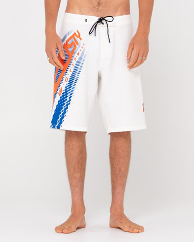 Man wearing Amen Break Fixed Boardshort in White