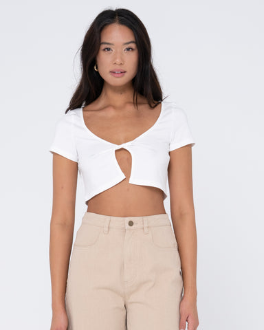 Kenz Twisted Short Sleeve Top