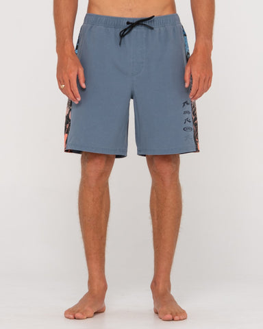 Man wearing Lot And Tabouli Elastic Boardshort in China Blue