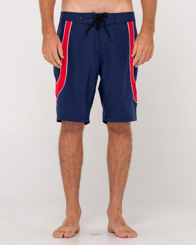 Man wearing Charger Boardshort in Navy Blue