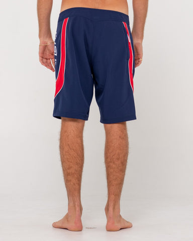 Man wearing Charger Boardshort in Navy Blue