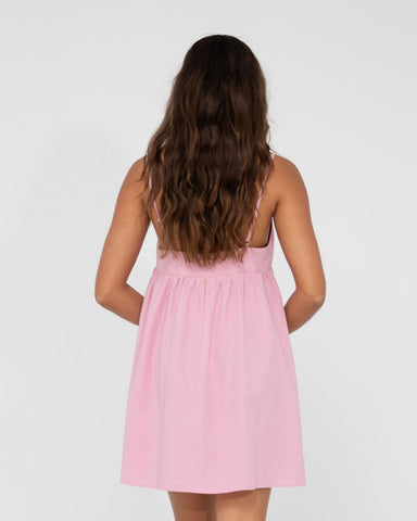 Woman wearing Felicity Mini Dress in Fondant Pink