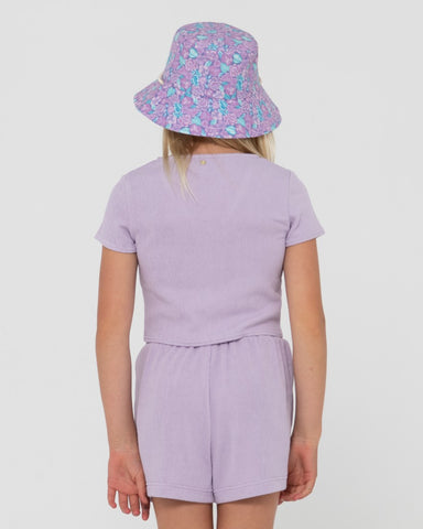 Girl wearing Harlo Top Girls in Muted Lavender
