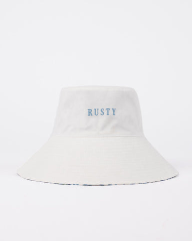 Womans Lumi Reversible Bucket Hat in White