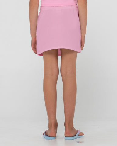 Girl wearing Felicity Lounge Skirt Girls in Fondant Pink