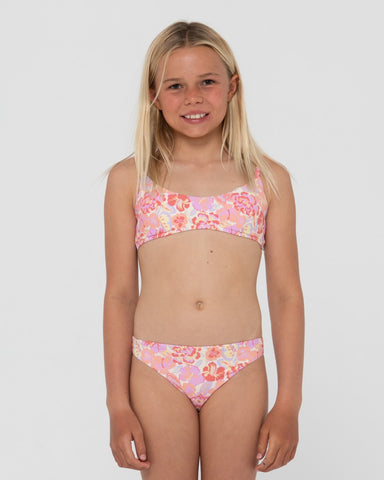 Girl wearing Rio Bikini Set Girls in Peach