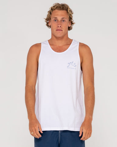 Man wearing Sleds And Meds Tank in White
