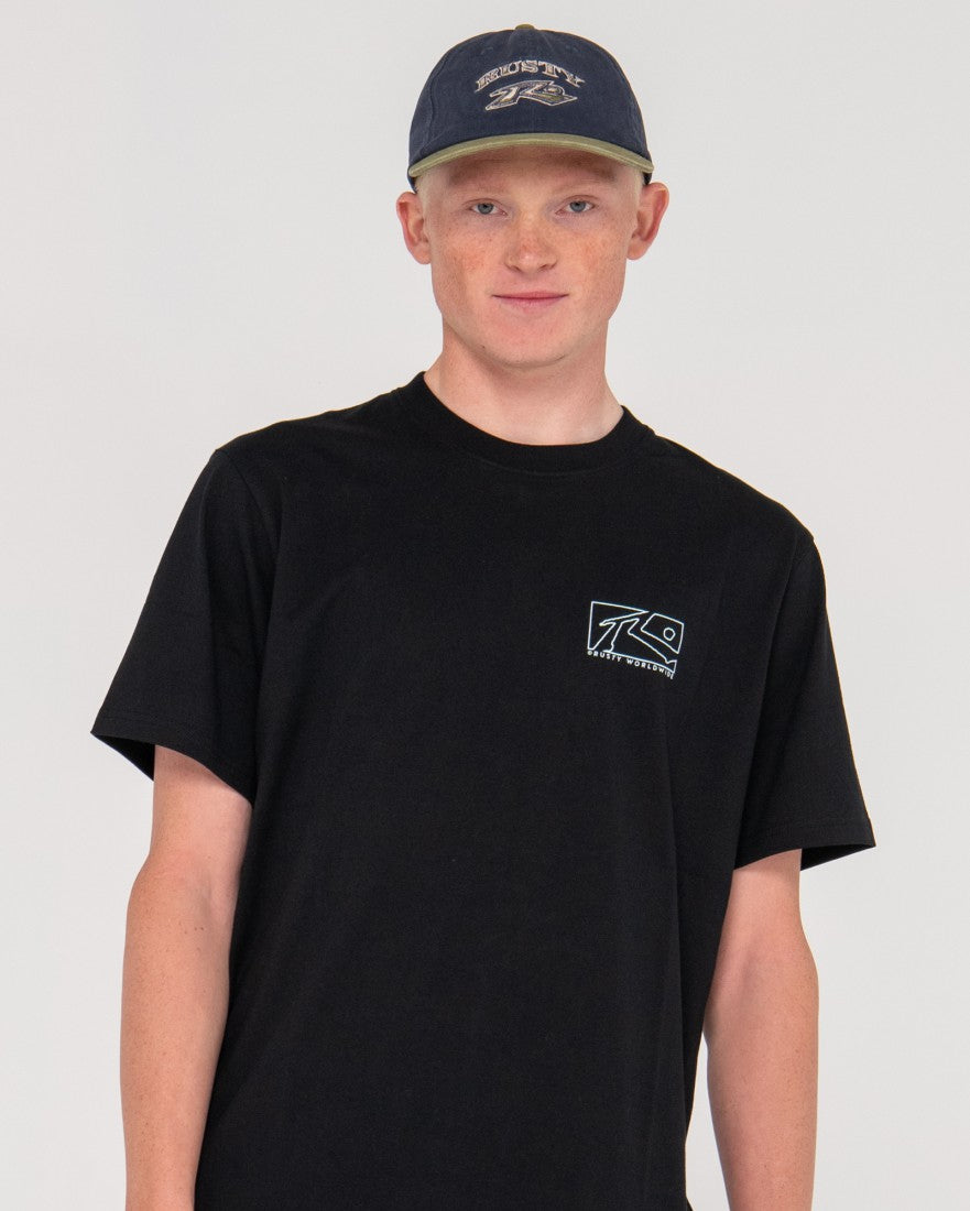 Short | Rusty Australia Sleeve - Boxed Out Tee Black