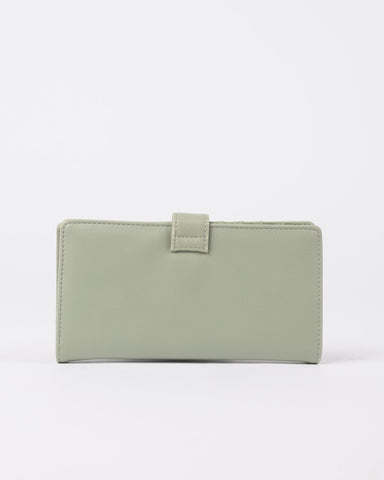 Womans Essence Flap Wallet in Fig Green
