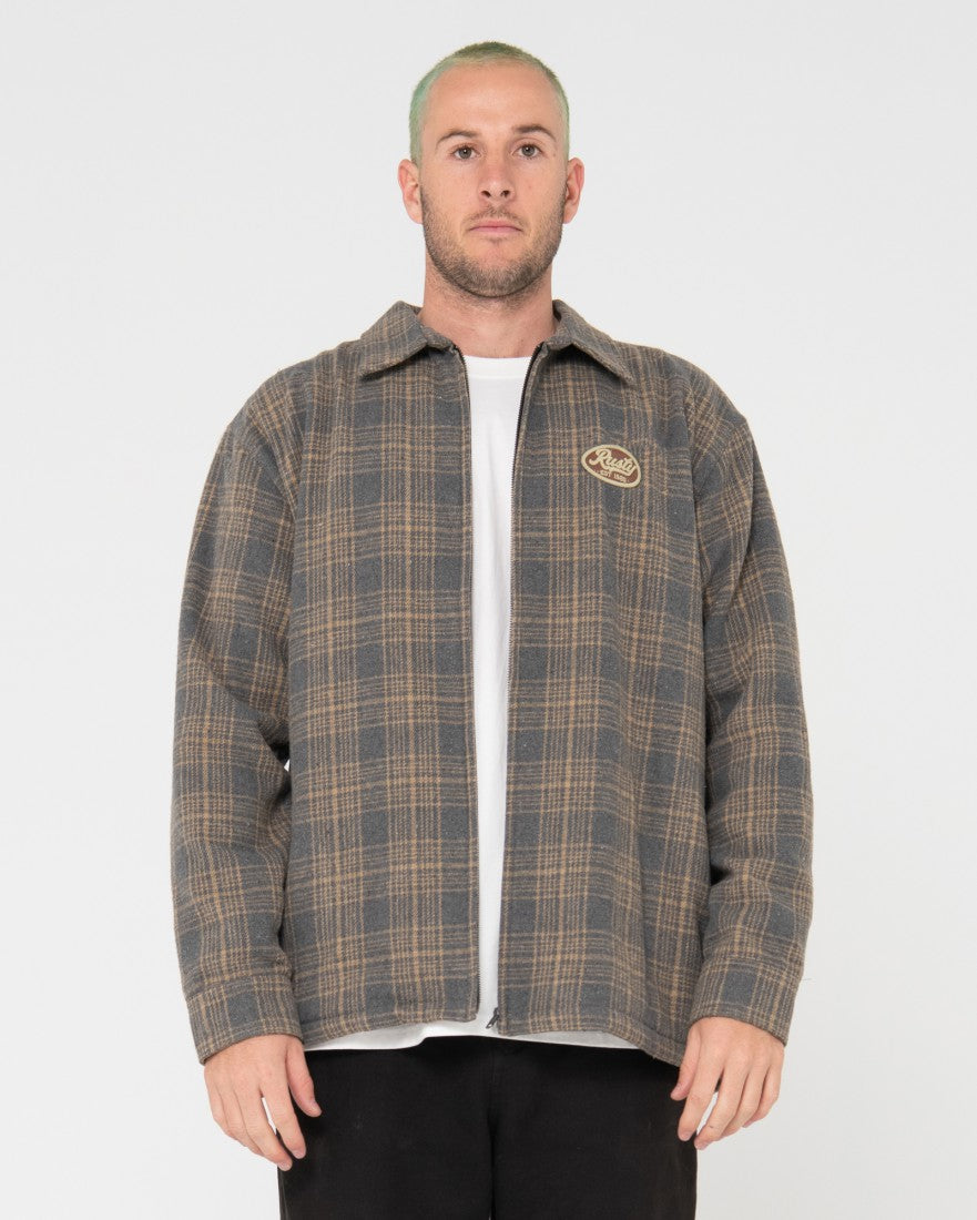 Plaid zip outlet up jacket