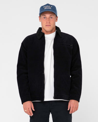 Man wearing Coup Cord Jacket in Black