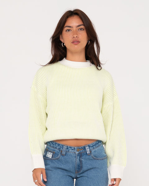 Ora Mock Neck Knit - Lime | Rusty Australia