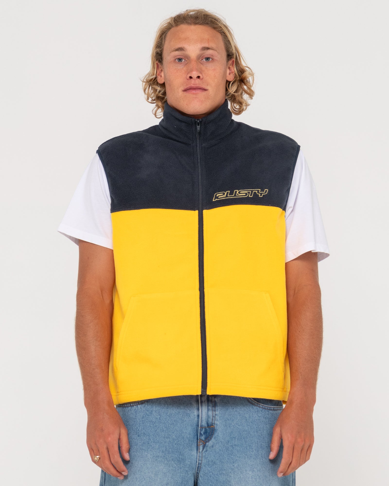 Fleece zip up vest best sale