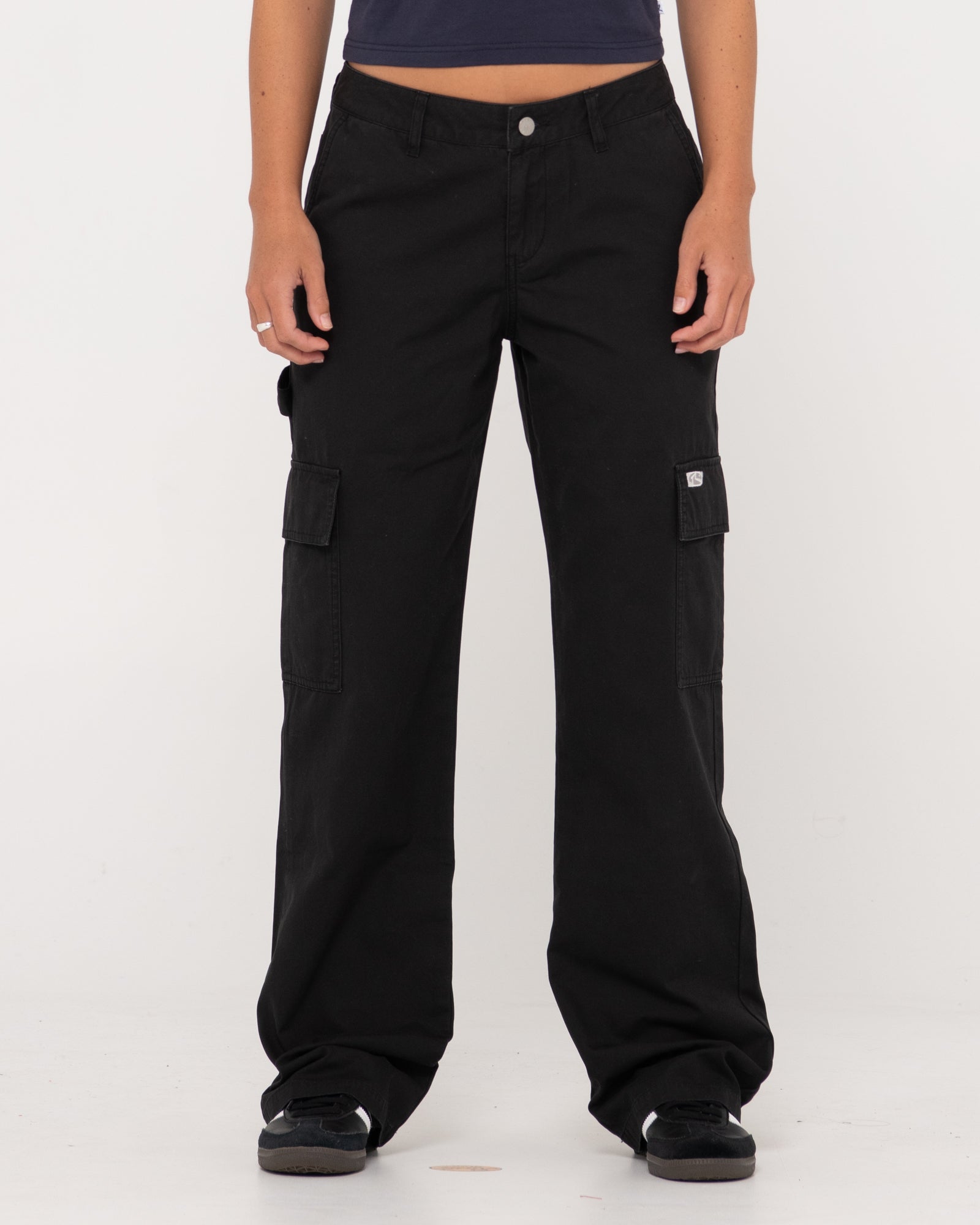 Womens black cargo fashion pants australia