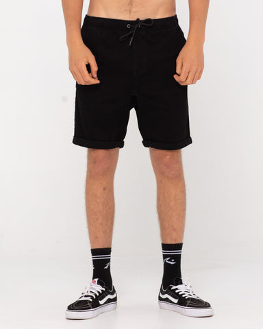 Man wearing Hooked On 18 Elastic Short in Black