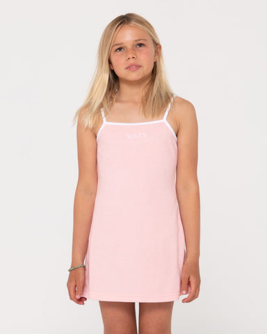 Girl wearing Mala Mini Dress Girls in Pink Diamond