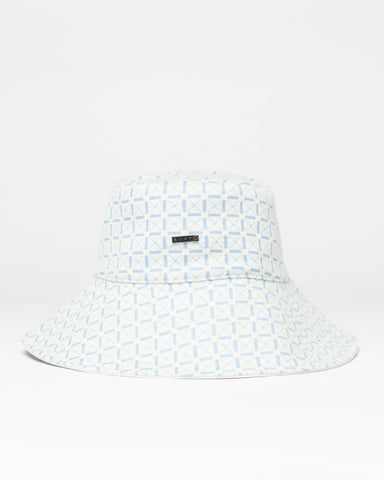 Womans Spencer Reversible Bucket Hat in Glacial Blue