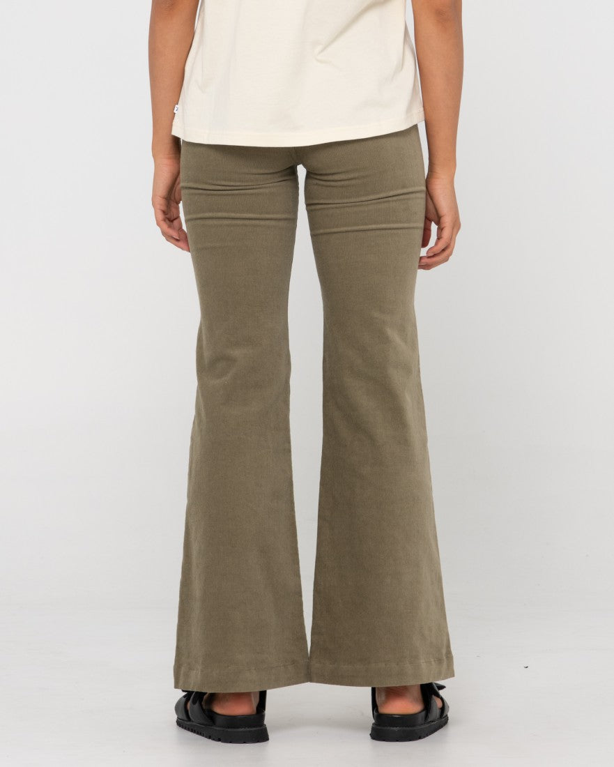 High-rise Flare Cord Pant - Faded Olive