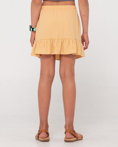 Girl wearing Sweet Water Mini Skirt Girls in Yellow