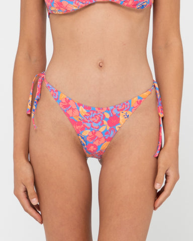 Rio Hibiscus Printed Brazilian Side Tie Bikini Bottom
