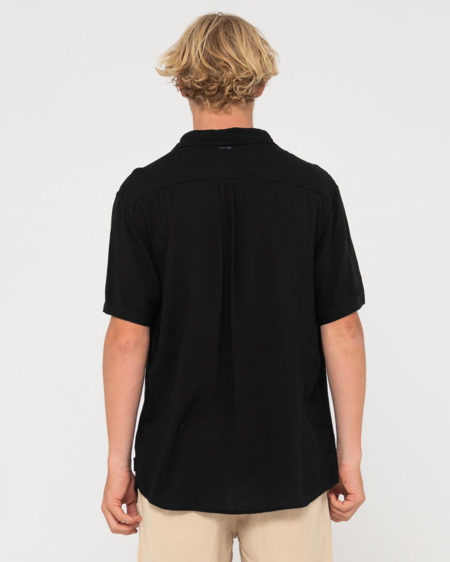 Rusty Razor Long Sleeve Rayon Shirt Black